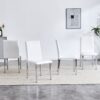 (Set of 4) Backrest Chairs With Silver Metal Legs The Perfect Combination, Suitable For Minimalist And Modern Home Styles - White / Silver - Image 5