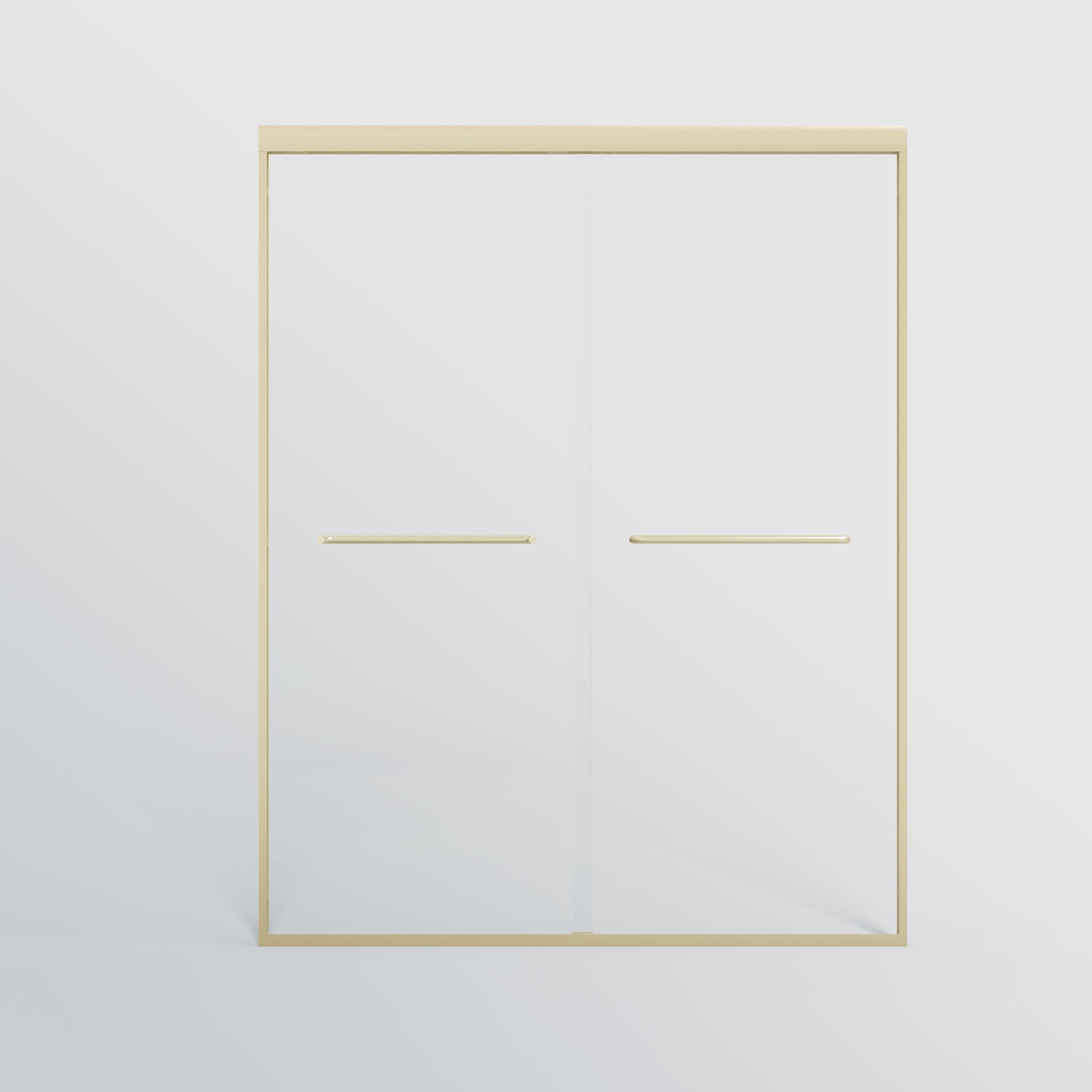 Double Sliding Shower Door, Semi Frameless Bypass Bathroom Sliding Door With 1 / 4" (6Mm) Tempered Glass For Walk In Shower - Brushed Gold - Image 13