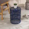 Modern Iron Solar Side Table With Built Light - Dark Blue - Image 6