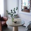 Round Dining Table With Pedestal Base - Cream - Image 9