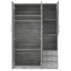 2 Doors Wardrobe Storage For Bedroom With Shelves And 3 Drawers - Gray - Image 2