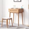 Dresser Bistro Table, 100% Solid Table Table Desk Top Table Dresser Compact Dresser Accessories Storage Drawer Natural Wood - Oak - Image 2