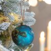 Christmas Ball Ornaments, Glass Decorative Hanging Ball Christmas Tree Ornaments For Holiday Party Decorations (Set of 6) - Blue - Image 2