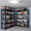 Wide Metal Shelves, With 5 Removable Dividers, Large Capacity, Strong Load Bearing, Suitable For Garage, Kitchen And Office - Black - Image 16