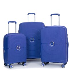 Expandable Hardshell Suitcase Double Spinner Wheels Pp Luggage Sets Lightweight Durable Suitcase & Tsa Lock, 3 Piece Set (20/24/28) - Navy