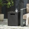 Modern Iron Tank Holder Side Table With Powder Coated Frame - Brown / Gold - Image 4