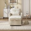 Multifunctional Lazy Person Sofa Recliner With Storage, Cell Phone Bracket Chenille - Beige - Image 11