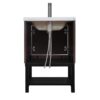 Modern Freestanding Bathroom Vanity With Ceramic Sink, Hot And Cold Faucet, 2 Door Cabinet & Open Iron Shelf, Magnesium Oxide And Iron Frame - Walnut - Image 12
