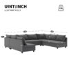 Modular Sectional Reversible U Shaped Couch Set, Free Combination Minimalist Style Oversized 8 Seat Convertible Sofa - Gray - Image 11