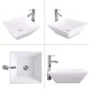 Square Bathroom Vessel Sink - White Porcelain Counter Bowl For Bathroom Vanity - White - Image 6