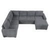 U-Shaped Sofa Sectional Sofa Pull-Out Sofa Bed With A Storage Chaise Lounge, Charging Devices For Living Room - Gray - Image 10