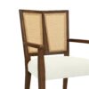 Mid Century Modern Arm Dining Chair (Set of 2) With Rattan Backrest - Beige / Walnut - Image 9