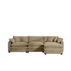 Stylish Corduroy L Shaped 3 Seater Sofa With Ottoman For Small Spaces - Tan - Image 14