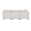 Modern Sectional Sofa With Vertical Stripes, 2 Pillows, 5 Seat Couch With Convertible Ottoman, Various Combinations, L-Shape Indoor Furniture - White - Image 5