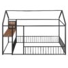 Full Size Bed House Frame With Desk, Shelves, Power Outlets And USB Ports - Black - Image 22