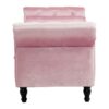 Luxurious Velvet Multifunctional Storage Ottoman Bench With Pillow - Pink - Image 4