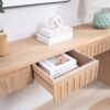 Modern Console Table With 4 Drawers, Entryway Table - Natural - Image 8