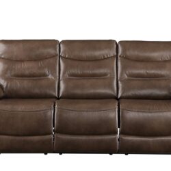 Aashi - Leather Gel Match Recliner Sofa - Brown