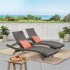 Salem - Wicker Chaise Lounge Chair For Comfortable Outdoor Relaxing - Gray Rattan - Image 4