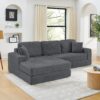 Minimalist L Shape Modular Sectional Sofa Bed - Gray - Image 5