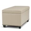 Amelia - Storage Ottoman Bench - Satin Cream - Image 5