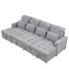 Oversized U - Shaped Sofa Versatile Sectional Sofa Pull Out Sofa Bed With Double Storage Chaise Lounges And 2 USB Ports For Living Room - Gray - Image 17