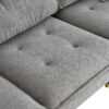 L Shaped Convertible Sectional Sofa 4 Seat Tufted Couch Set With Two Tone Adjust Legs Cloud Movable Ottoman - Gray - Image 10