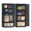 Heavy Metal Garage Storage Cabinet, Tool Steel Locking Cabinet With Doors And 3 Adjustable Shelves - Brushed Nickel - Image 7
