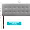 Queen Bed Headboard For Modern Comfort - Light Gray - Image 7