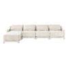 Elegant Four Seater Sofa With Movable Ottoman Ergonomic Design - White - Image 22