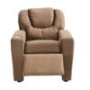 Kids Recliner Chair, Kids Upholstered Couch With One Cup Holder, Toddlers Recliner With Headrest And Footrest - Brown - Image 8
