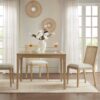 Dining Chair With Synthetic Cane Back And Upholstered Seat (Set of 2) - Natural - Image 9