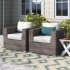Grade - Club Patio Chair With Sunbrella Cushions Stylish And Durable Outdoor Seating For Ultimate Comfort (Set of 2) - Gray Mix / White - Image 4