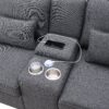 Upholstered Sofa With Console, 2 Cupholders And 2 USB Ports Wired Or Wirelessly Charged, Modern Linen Fabric Couches With 4 Pillows (4 Seat) - Dark Gray - Image 17
