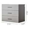 Astro Series - Metal Wall Mounted Base Drawer Storage Cabinet With Soft Closing Features - Metallic Gray - Image 3
