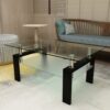 Rectangle Coffee Table, Modern Side Center Tables For Furniture - Clear / Black - Image 5