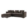 Elegant L Shaped Sectional Sofa With Chenille Upholstery And Wooden Storage Compartment - Brown - Image 8