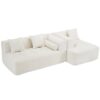Sectional Sofa Full Compressed Sofa Modular Sofa Couch Free Combined Sofa With Deep Seating And 2 Side Pockets For Living Room - Beige - Image 22