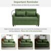 Convertible Loveseat Sofa Bed With Adjustable Backrest USB Ports Phone Holder Side Pockets Chenille - Green - Image 8