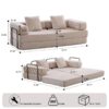 Floor Couch, Compression Sofa, Convertible Floor Sofa Bed With Pillow Back Support Armrest - Light Gray - Image 3