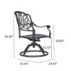 Patio Outdoor Aluminum Dining Swivel Rocker Chairs With Cushion (Set of 2) - Spectrum Sand - Image 3