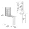 Wall Foldable Table With Multiple Shelves - White - Image 7