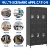 6 Door Lockers With Lock For Secure Storage - Black - Image 6