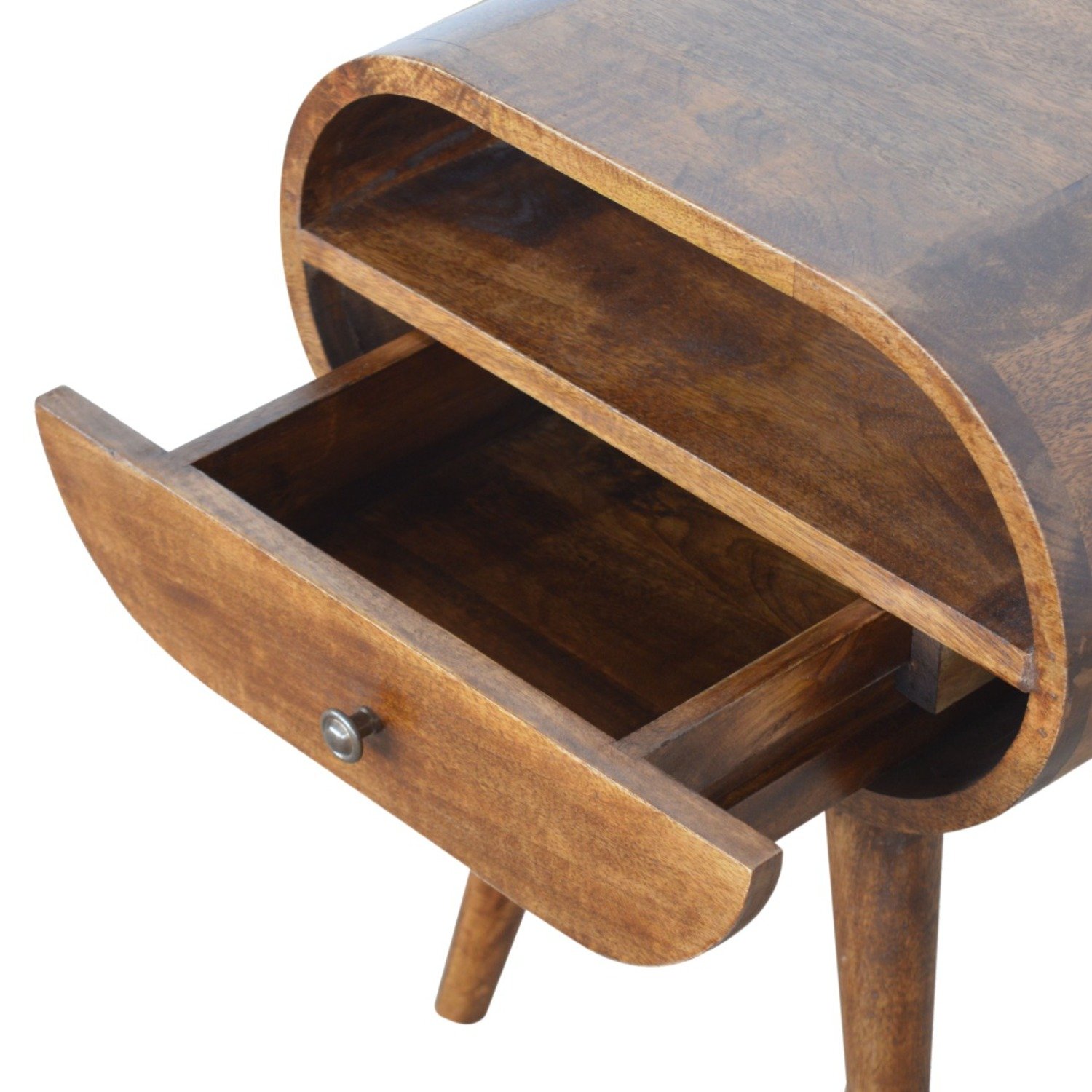 Circular Open Bedside Table - Chestnut - Image 18