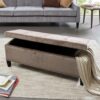 Tufted Top Soft Close Storage Bench With Interior Storage - Taupe - Image 2