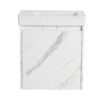 Minimalist Wall Mounted Bathroom Vanity With Ceramic Sink And Storage Cabinet - Carrara White - Image 9