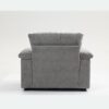 Modern Oversized Chair & Ottoman, Chenille Fabric Sofa Bed, Accent Chair Comfy Sofa With Cupholders And USB Charging Ports Chair For Living Room, Bedroom, Apartment - Gray - Image 10