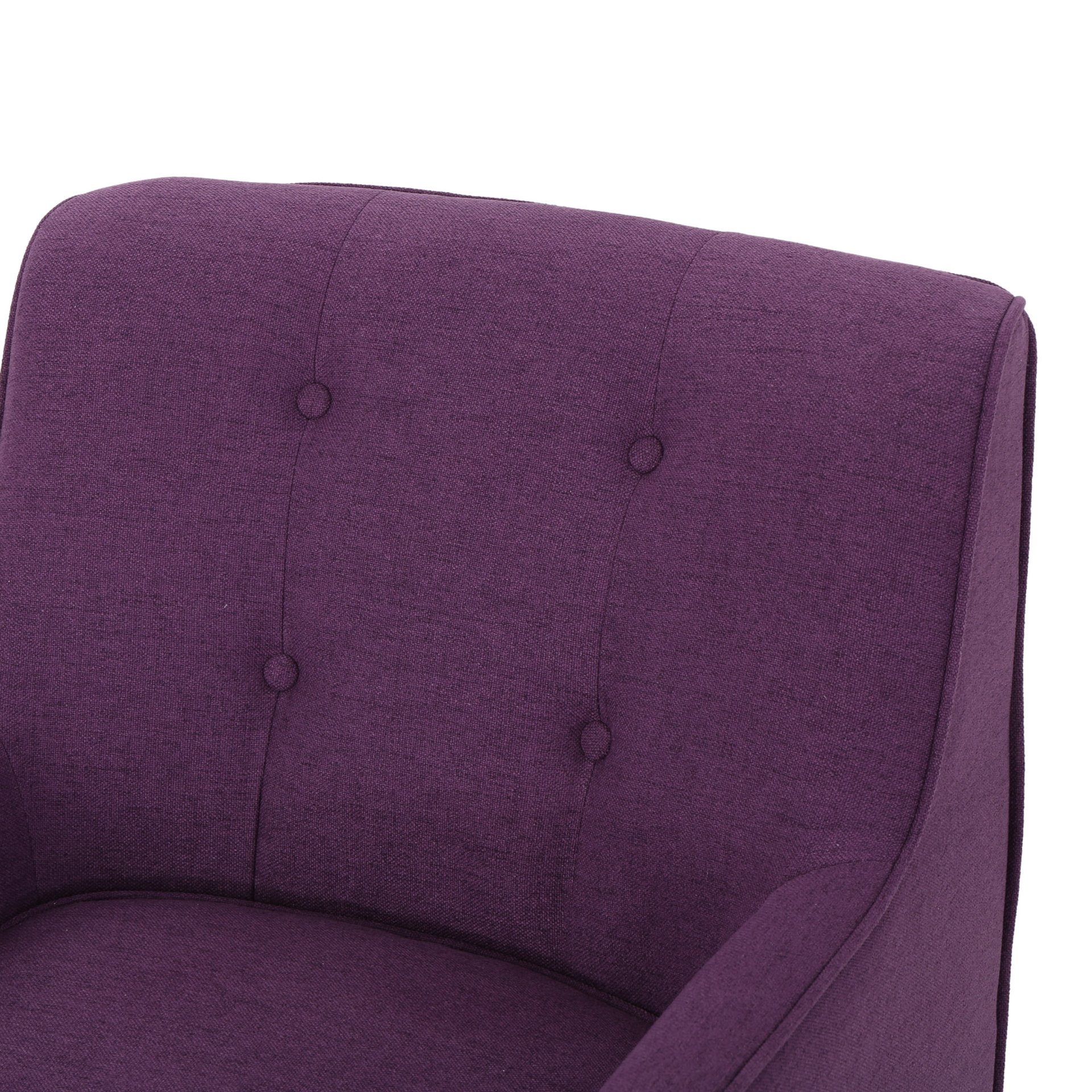 Modern Arm Chair With Tufted Back Fabric And Birch Wood Legs - Purple - Image 12