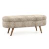 Ottoman Oval Storage Bench With Rubber Wood Legs Fabric - Brown - Image 13