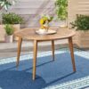 Stamford - Modern Acacia Wood Dining Table With Straight Leg Base - Teak - Image 6